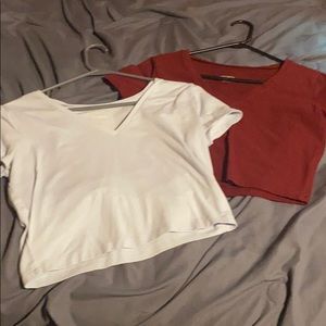 Croptops red (m) blue (L)